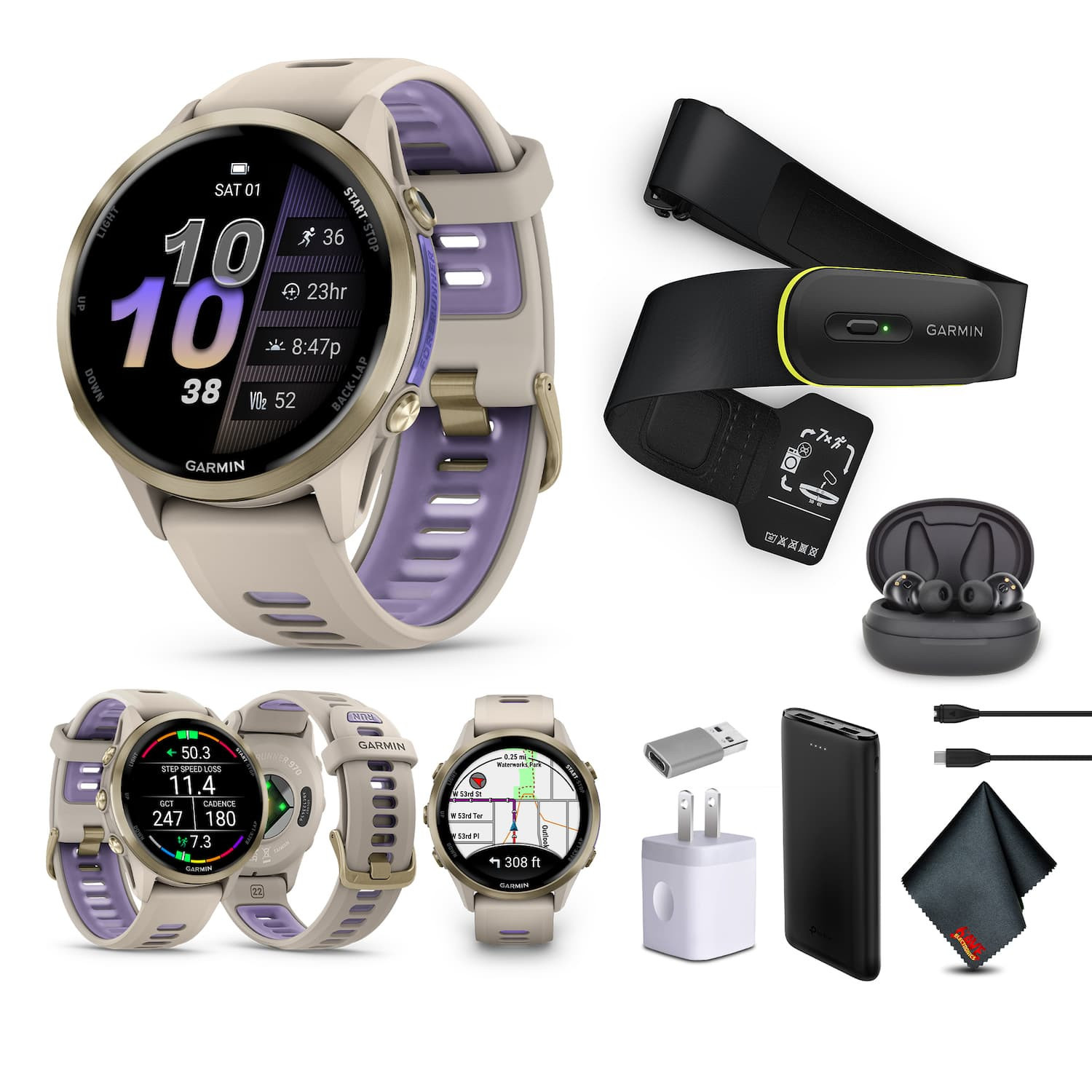 Garmin - Forerunner 970, French Gray/Indigo​ , Air Pro TWS Truly Wireless EarBuds - Gray - (2025) | Best Buy U.S.