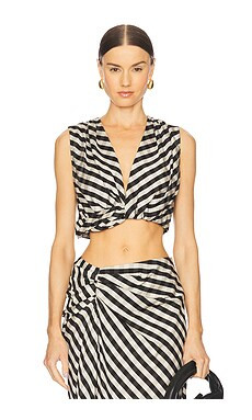 A.L.C. Brooklyn Top in Black & Tan from Revolve.com | Revolve Clothing (Global)