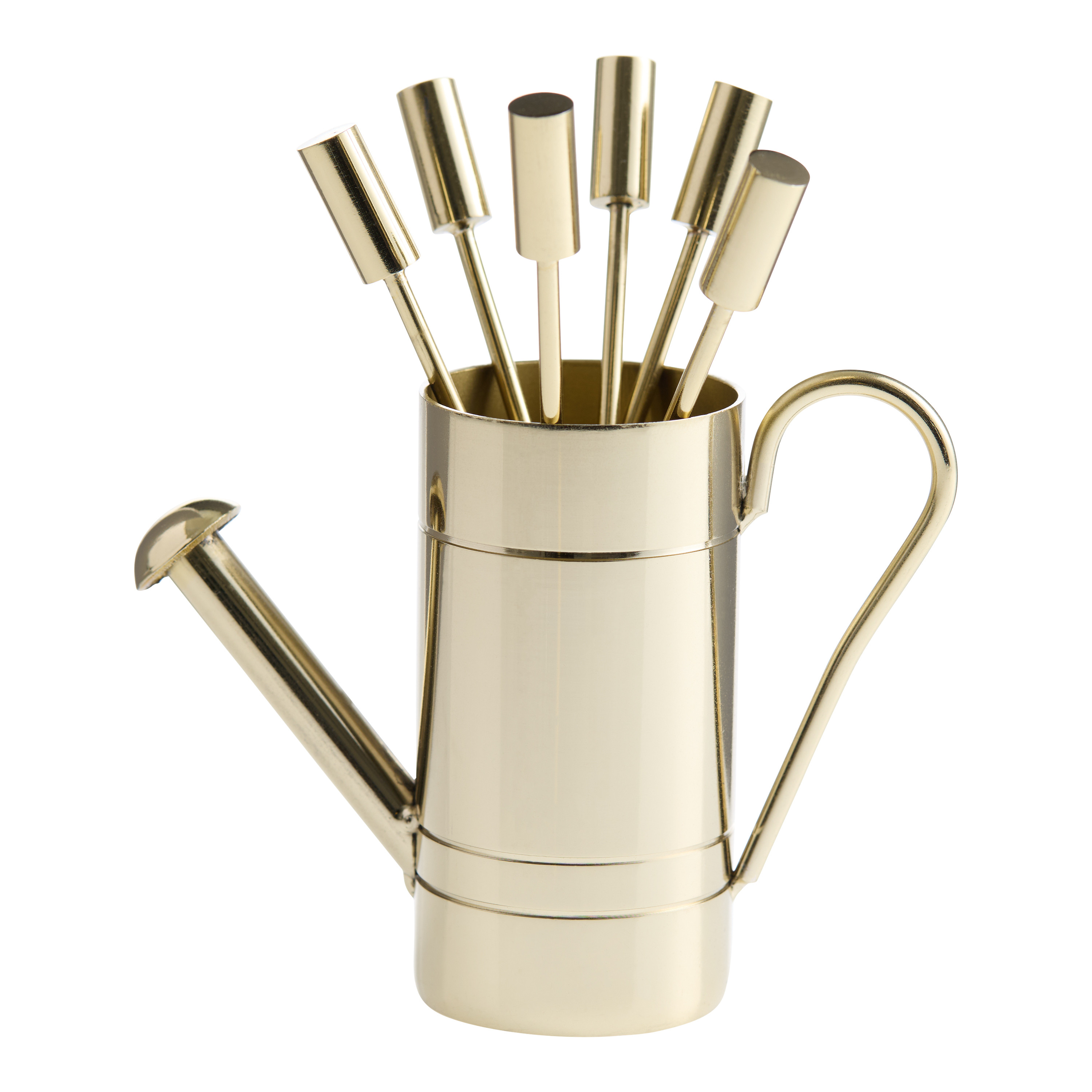 Metal Springtime Figural Cocktail Pick and Holder Set - World Market | World Market