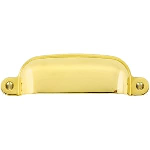 3 3/4" Classic Stamped Brass Cup Pull in Unlacquered Brass | Amazon (US)
