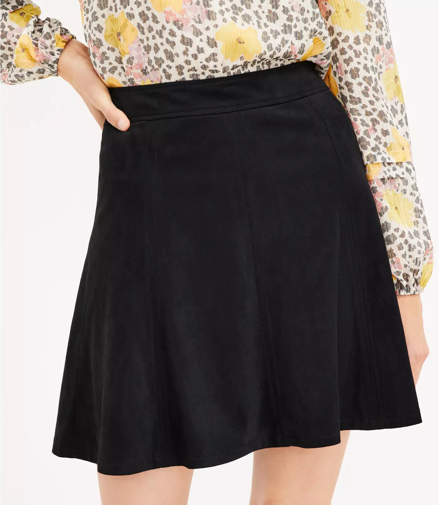 Faux Suede Flippy Skirt | LOFT