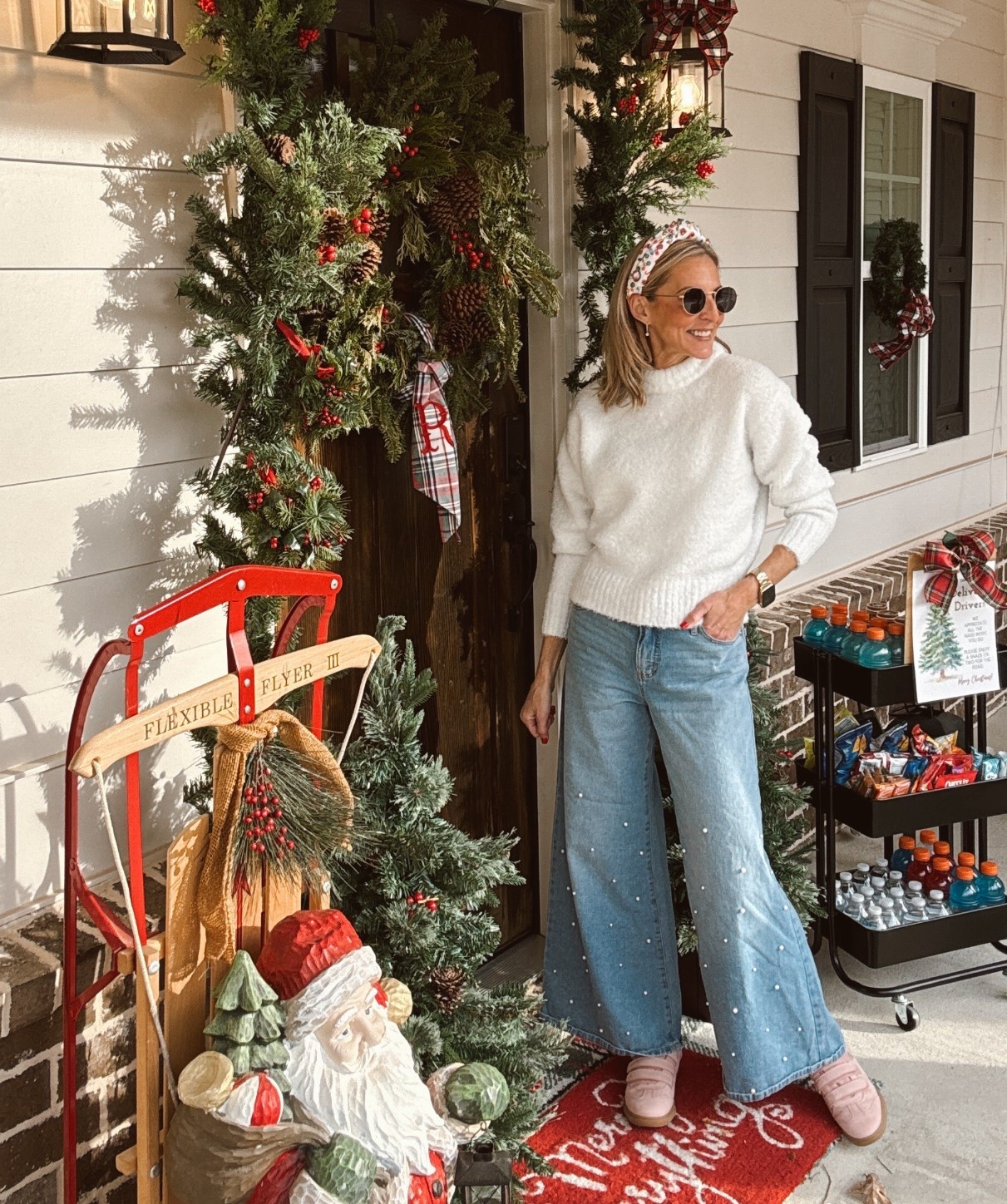 Frosty the Snowman Day… but make it teacher-cute and under $25. ☃️ Today’s theme in Learning Land is Frosty the Snowman, and I understood the assignment 🤍❄️ Comment SNOW to get this whole $25 winter look sent to YOU!

This $19 Free Assembly mock-neck sweater is the perfect winter white—soft, fuzzy, and cozy with a subtle sparkle that feels festive without trying too hard. The drop shoulders, slight waist taper, and shorter length make it universally flattering and easy to wear all day at school.

I paired it with these Scoop pearl-detail jeans, on sale today for $22, plus comfy sneakers to keep things practical for work, errands, and everything in between. Cute, cozy, and classroom-approved—this is how you do theme days without sacrificing style ☃️✨



#LTKgrwm #LTKdayinmylife #LTKootd