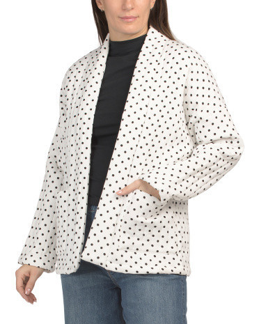 Polka Dot Printed Quilted Jacket for Women | Polyester/Rayon | Marshalls