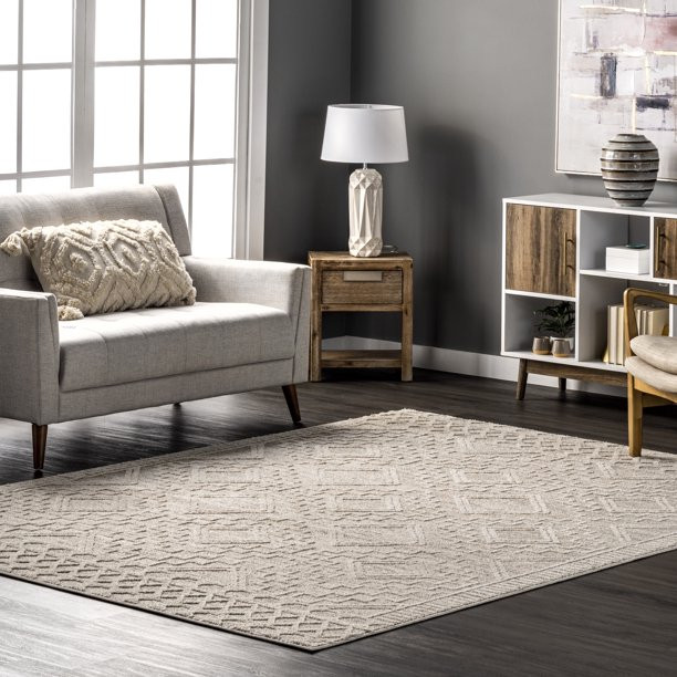 nuLOOM Cameron High Low Textured Moroccan Area Rug, 8' 10" x 12', Beige | Walmart (US)