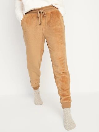 Mid-Rise Cozy Faux-Fur Jogger Sweatpants for Women | Old Navy (US)
