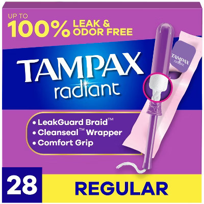 Tampax Radiant Tampons Regular Absorbency - Unscented - 84ct | Target
