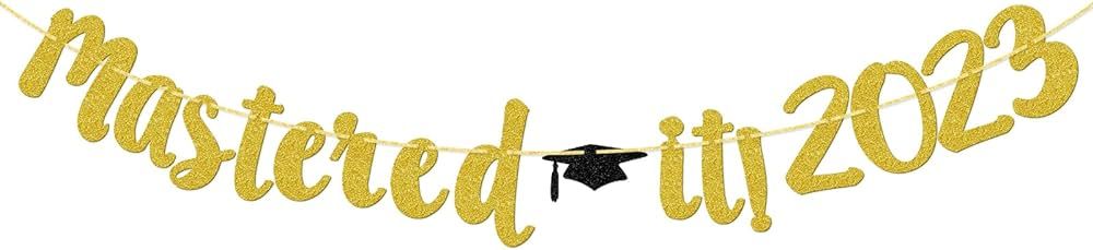 Amazon.com: Mastered It 2023 Banner, Graduation Sign, Class of 2023 Congrats Grad Party Decoratio... | Amazon (US)