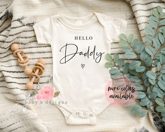 Hello Daddy Bodysuit Pregnancy Announcement Father's | Etsy | Etsy (US)