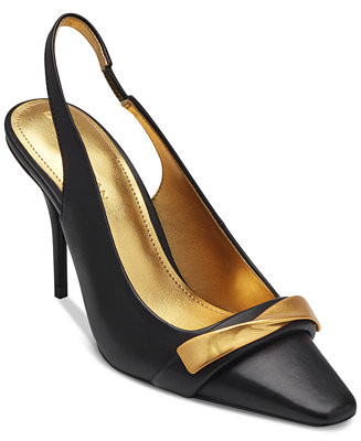 Women's Sayer Leather Square Toe Slingback Pumps | Macy's