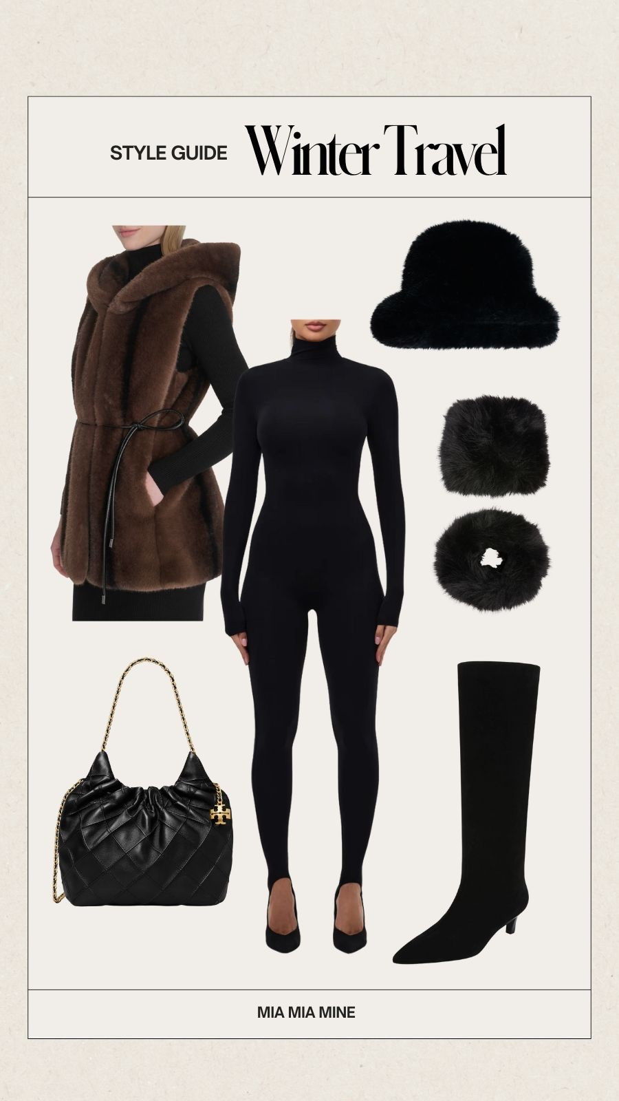 Winter outfit ideas
Nordstrom faux fur vest
Naked wardrobe black jumpsuit / catsuit
Nordstrom suede boots
Tory Burch chain bag
Faux fur cuffs
Faux fur hat

#LTKSaleAlert #LTKSeasonal #LTKFindsUnder100