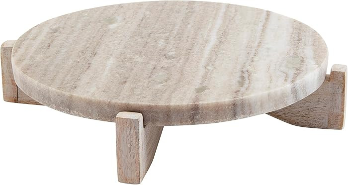 Mud Pie Marble Wood Pedestal, 2" x 8 1/2" dia | Amazon (US)