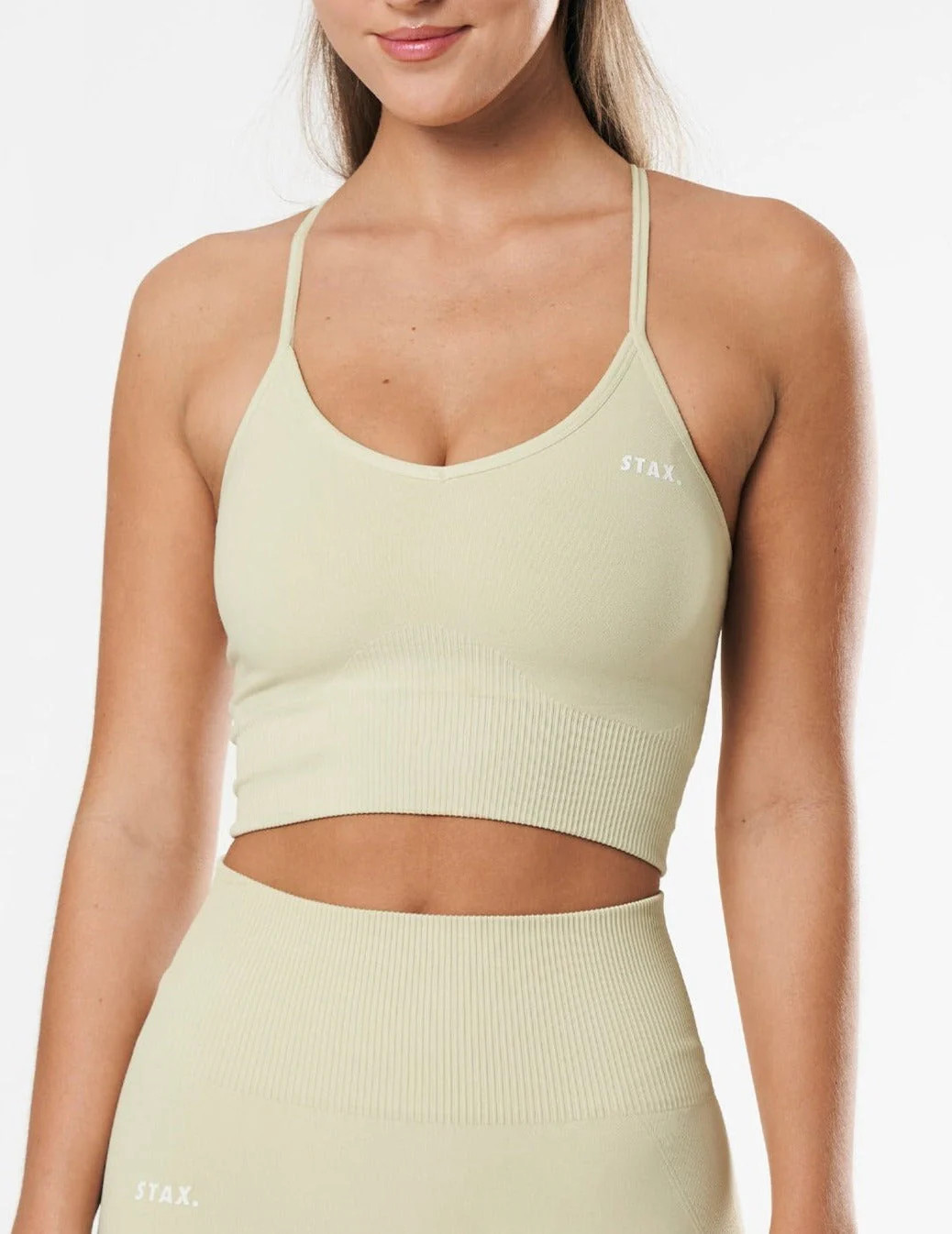 Premium Seamless Strappy Crop - Vanilla Essence | STAX.