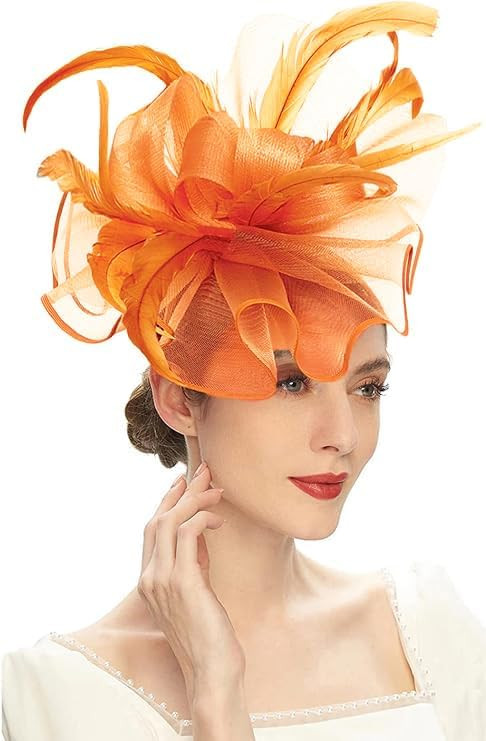 ORIDOOR Women Fascinator Flower Feathers Hat Tea Party for Derby Cocktail Wedding Kentucky Fascin... | Amazon (US)