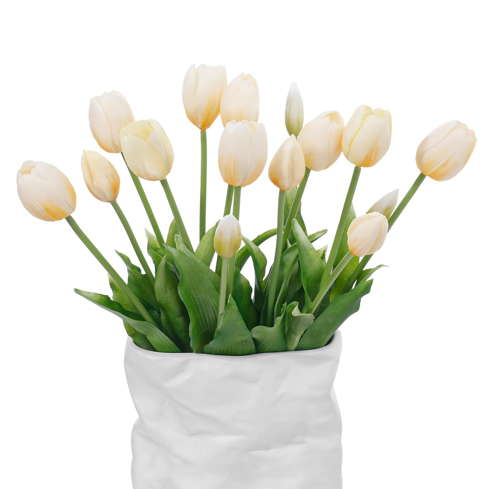 15 Pcs Light Pink Artificial Flowers Tulips Latex Plastic Soft Faux Bouquets for Party, Wedding, ... | Amazon (US)