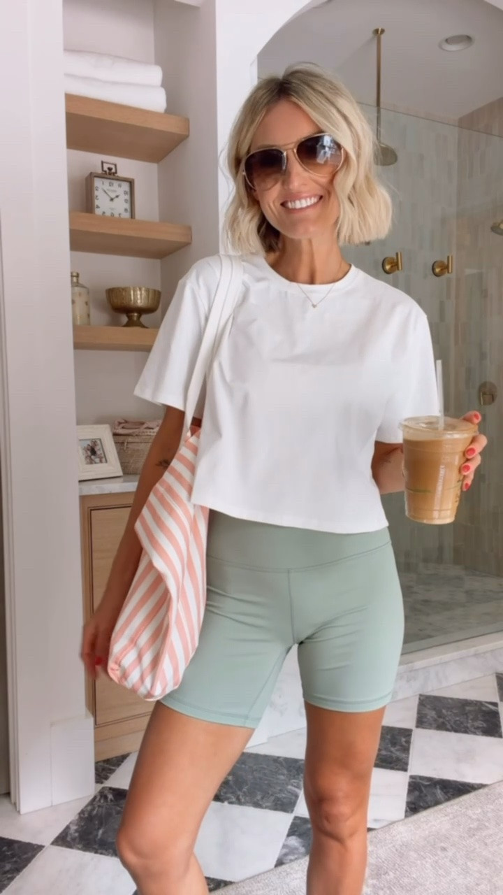 These biker shorts are in one of my favorite colors! They have a 6” inseam and are perfect for summer. I’m wearing a S sized tee and an M sized shorts.

Loverly Grey, Amazon, activewear, athleisure, white tee, biker shorts, lounge wear for her, women’s active, workout outfit

#LTKSeasonal #LTKActive