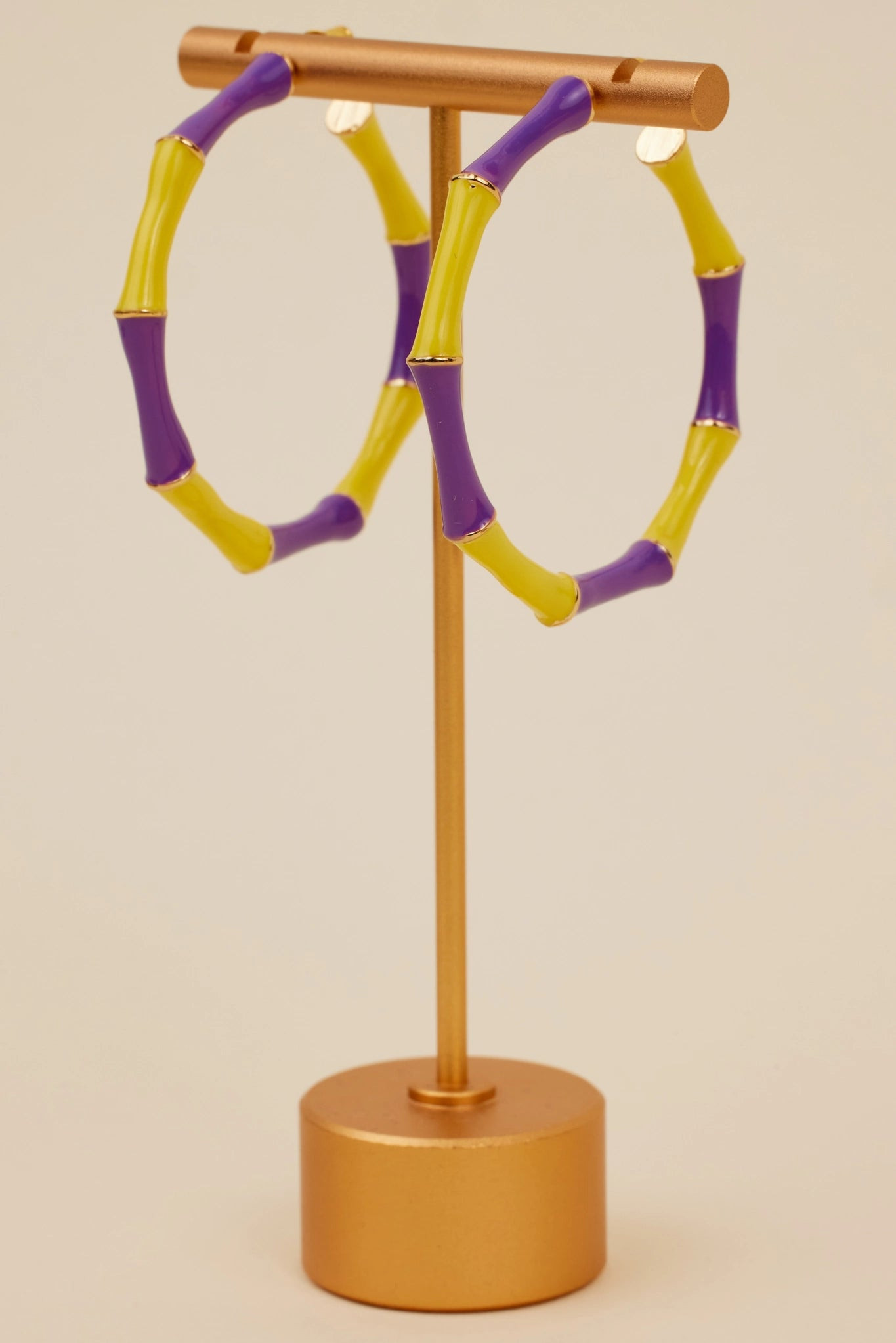 Francesca Hoop Earrings- Purple/Gold | Avara