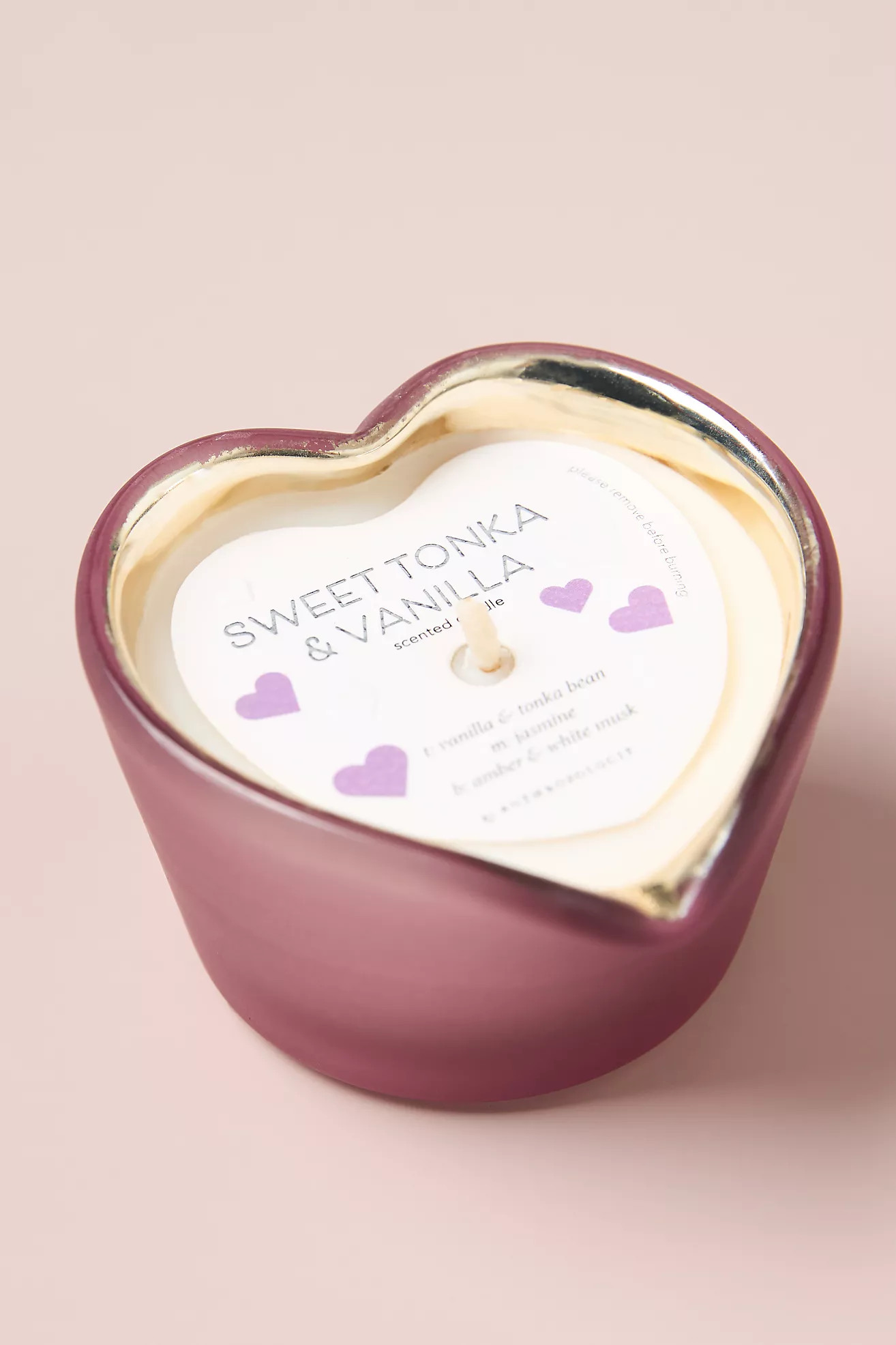 Edwina Gourmand Sweet Tonka & Vanilla Heart Candle | Anthropologie (US)