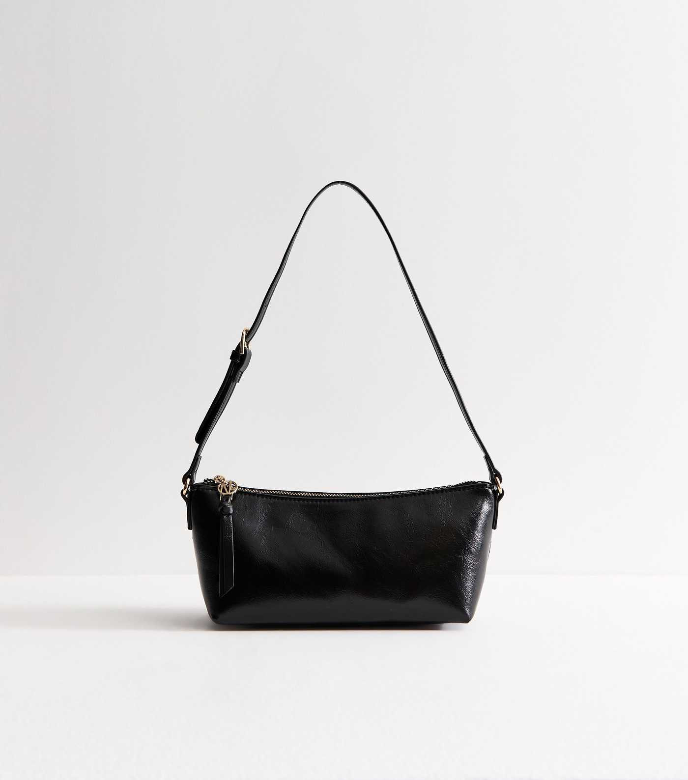Black Faux Leather Baguette-Style Shoulder Bag | New Look | New Look (UK)