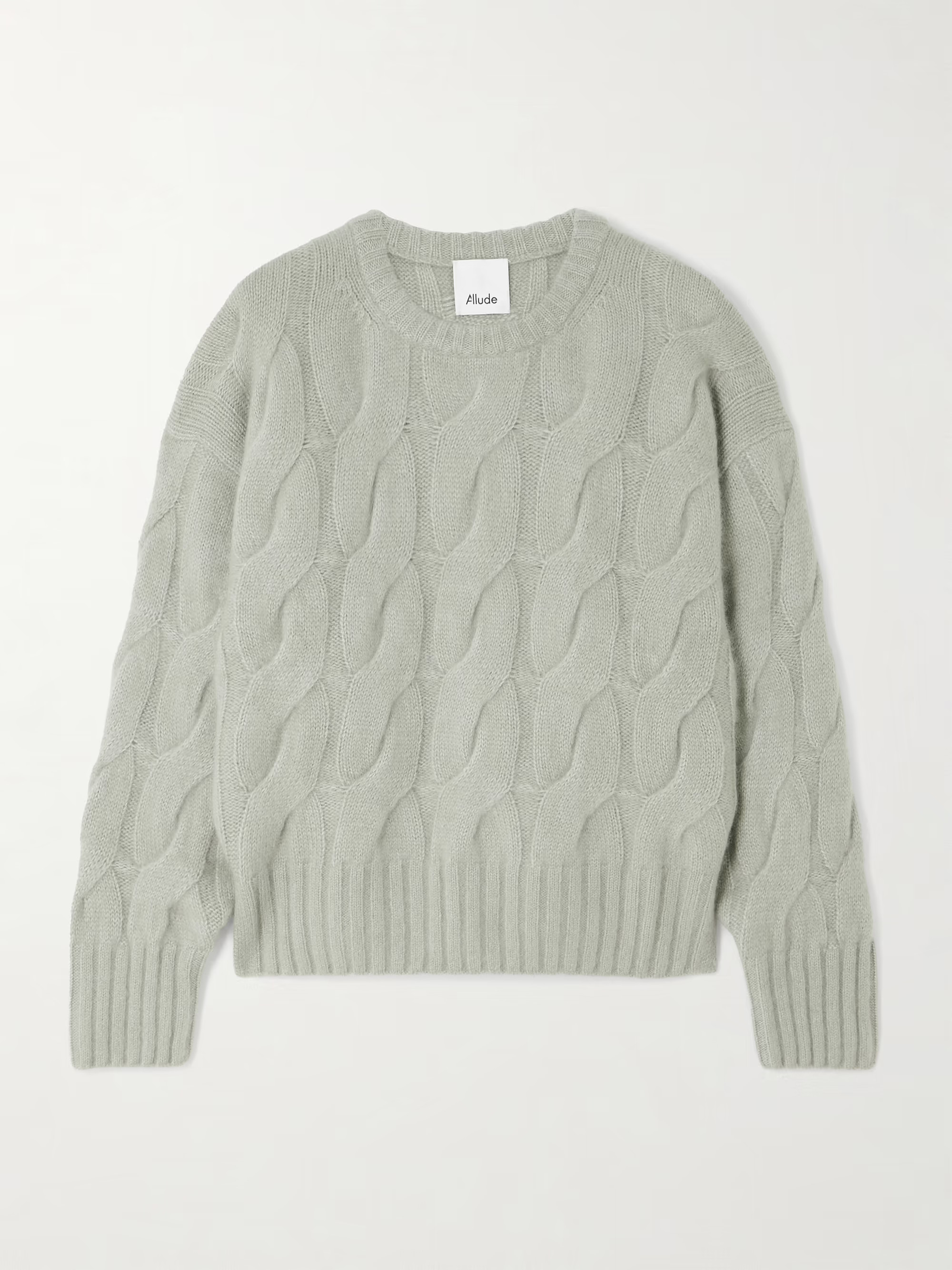 Cable-knit cashmere and silk-blend sweater | NET-A-PORTER (US)
