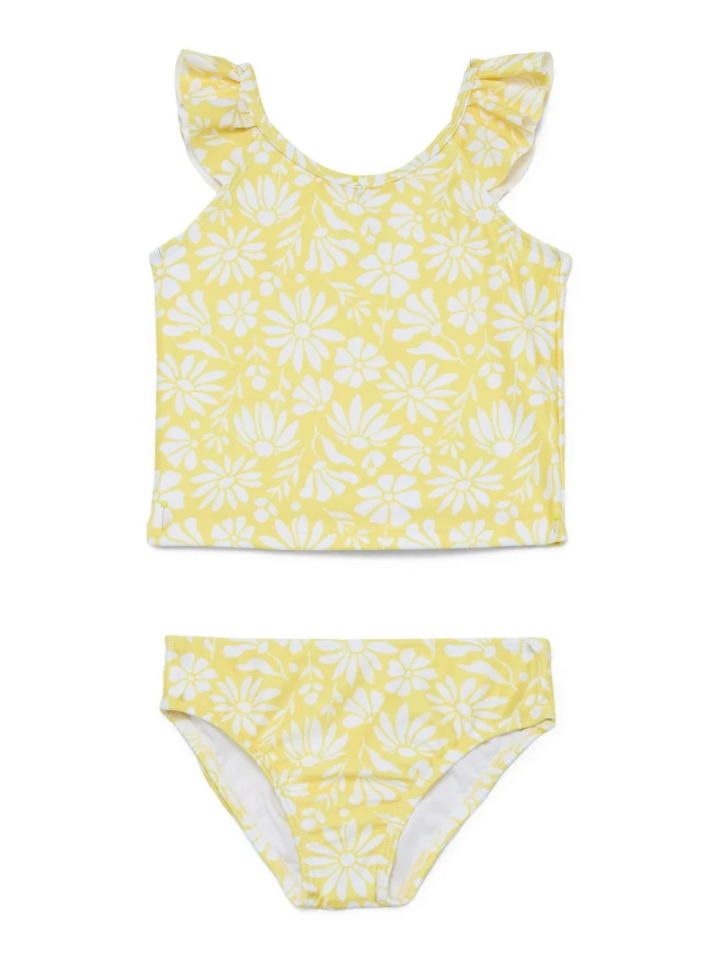 Wonder Nation Toddler Girl Tankini Swimsuit, 2-Piece, Sizes 12M-5T | Walmart (US)