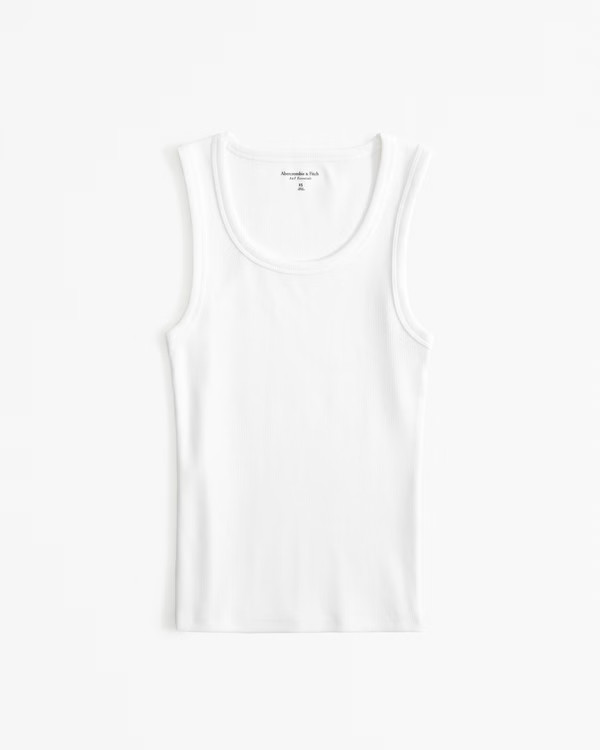 Women's Essential Tuckable High Scoopneck Rib Tank | Women's Tops | Abercrombie.com | Abercrombie & Fitch (US)