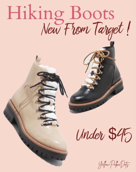I’m loving these brand new hiking boots from Target!! These would look perfect with leggings or straight jeans! 

Hiking boots | fall boots | winter boots 

#LTKshoecrush #LTKunder50 #LTKSeasonal