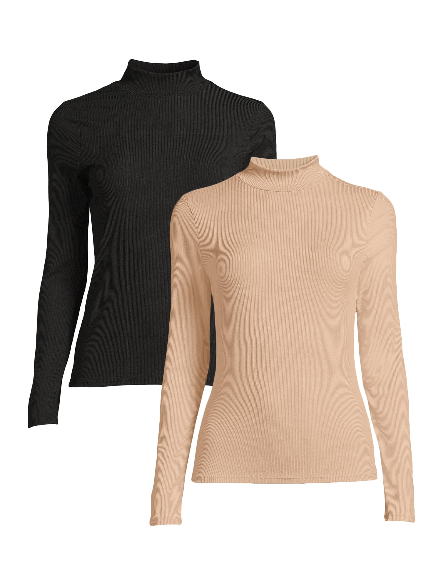 No Boundaries Juniors' Mock Neck Top, 2-Pack | Walmart (US)