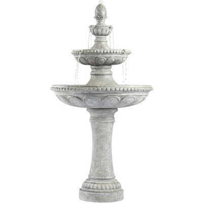John Timberland Pineapple Modern 3 Tier Cascading Outdoor Floor Water Fountain 44" for Yard Garden Patio Home Deck Porch House Exterior Balcony Roof | Target