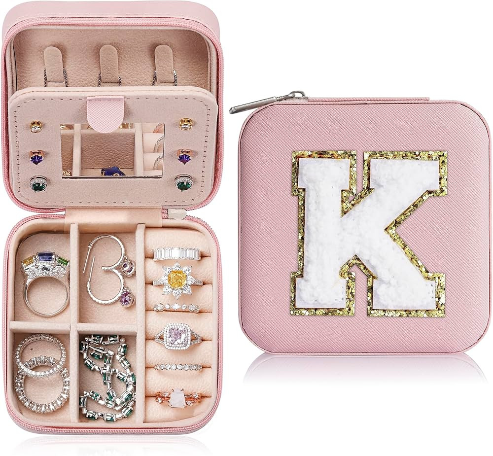 Parima Christmas Gifts for Mom - Small Travel Jewelry Box, Travel Jewelry Case with Mirror for Ne... | Amazon (US)