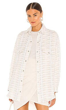 IRO Marsh Shacket in Ecru & Silver from Revolve.com | Revolve Clothing (Global)