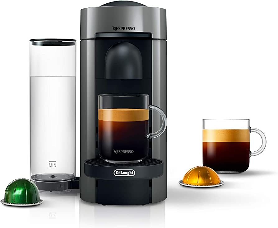 Nespresso VertuoPlus Coffee and Espresso Machine by De'Longhi, 5 Fluid Ounces, Grey | Amazon (US)