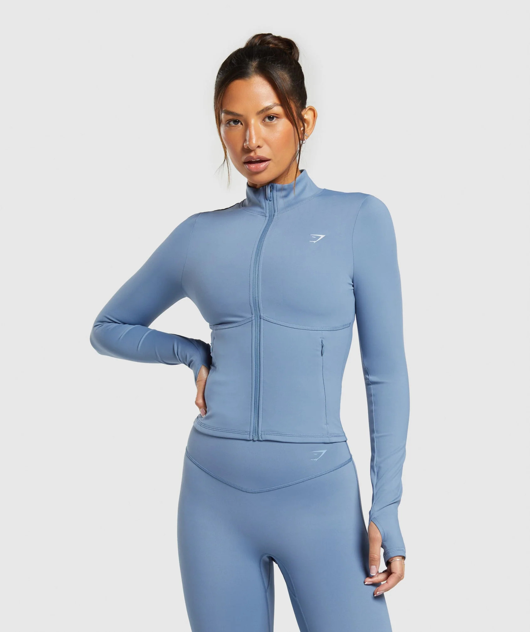 Gymshark Elevate Tracktop - Faded Blue | Gymshark US