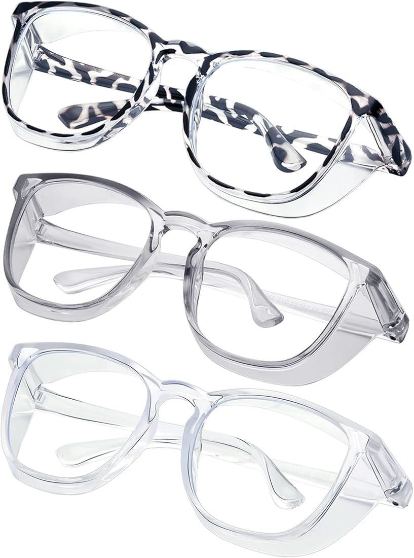 konqkin Safety glasses Goggles Nurses Protective Eyewear - Anti Fog Square Frame Stylish Clear Gl... | Amazon (US)