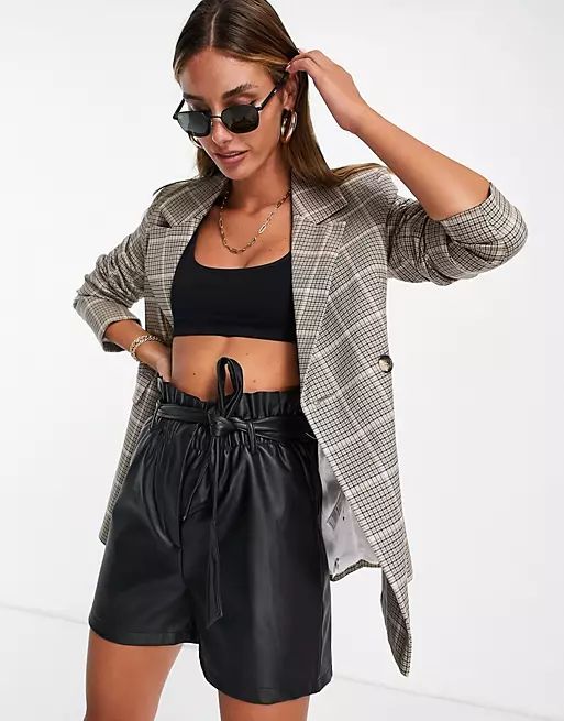 Topshop checkered blazer in monochrome | ASOS | ASOS (Global)