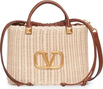 Valentino Garavani VLOGO Small Straw Basket Bag | Nordstrom | Nordstrom