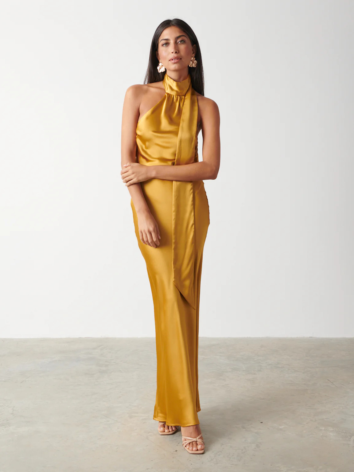 Chloé Scarf Maxi Dress - Saffron | Pretty Lavish (UK)