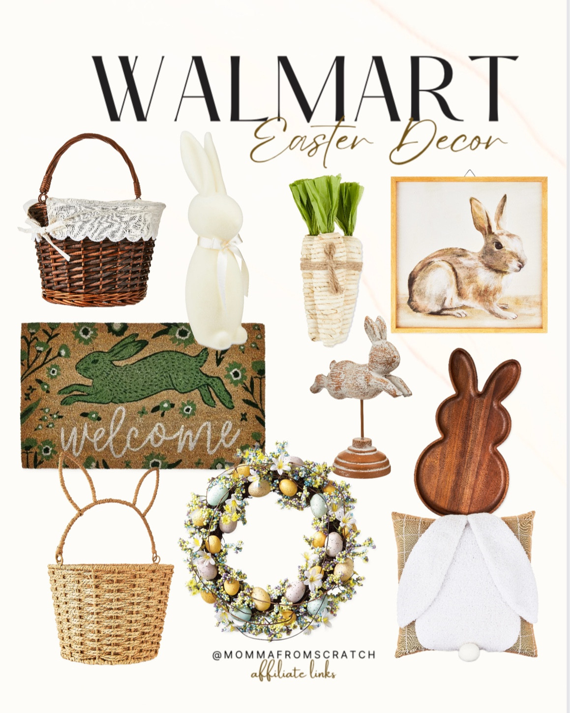 Walmart easter decor 2024, easter baskets, easter doormats, wreath, pillow, bunnies, easter sign. 

#LTKSeasonal #LTKhome #LTKfindsunder50
