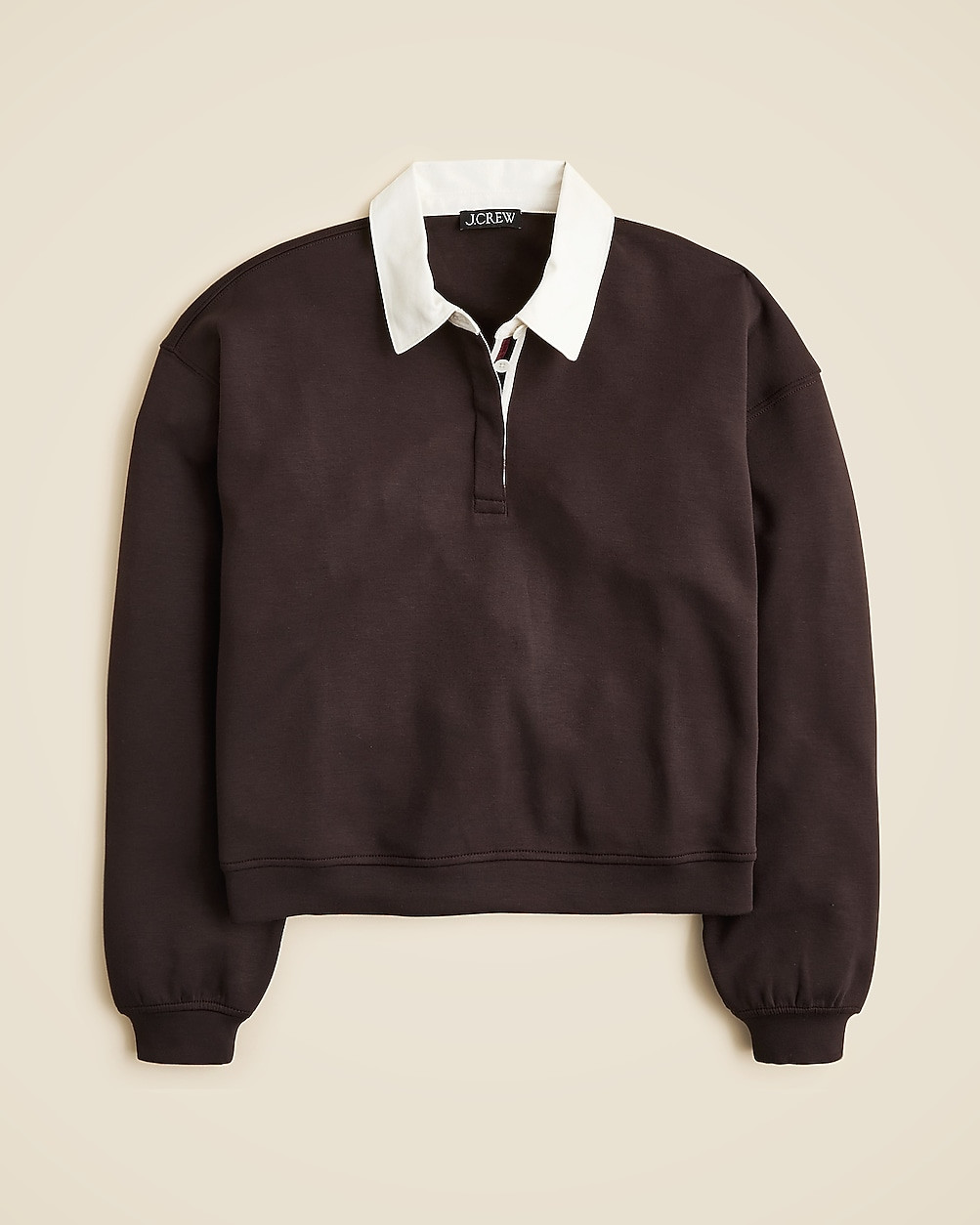 Scuba-knit rugby sweatshirt with velvet trim | J. Crew US