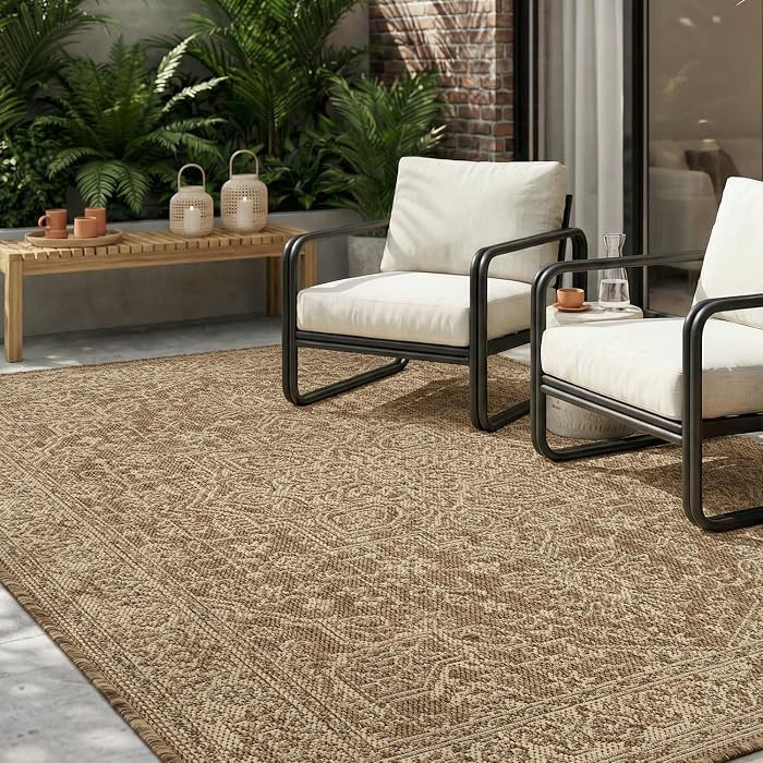 MontVoo-Outdoor Rug-Patio Rug 5x7 ft Polypropylene Indoor Outdoor Rugs Carpet for Patio Deck Balc... | Amazon (US)