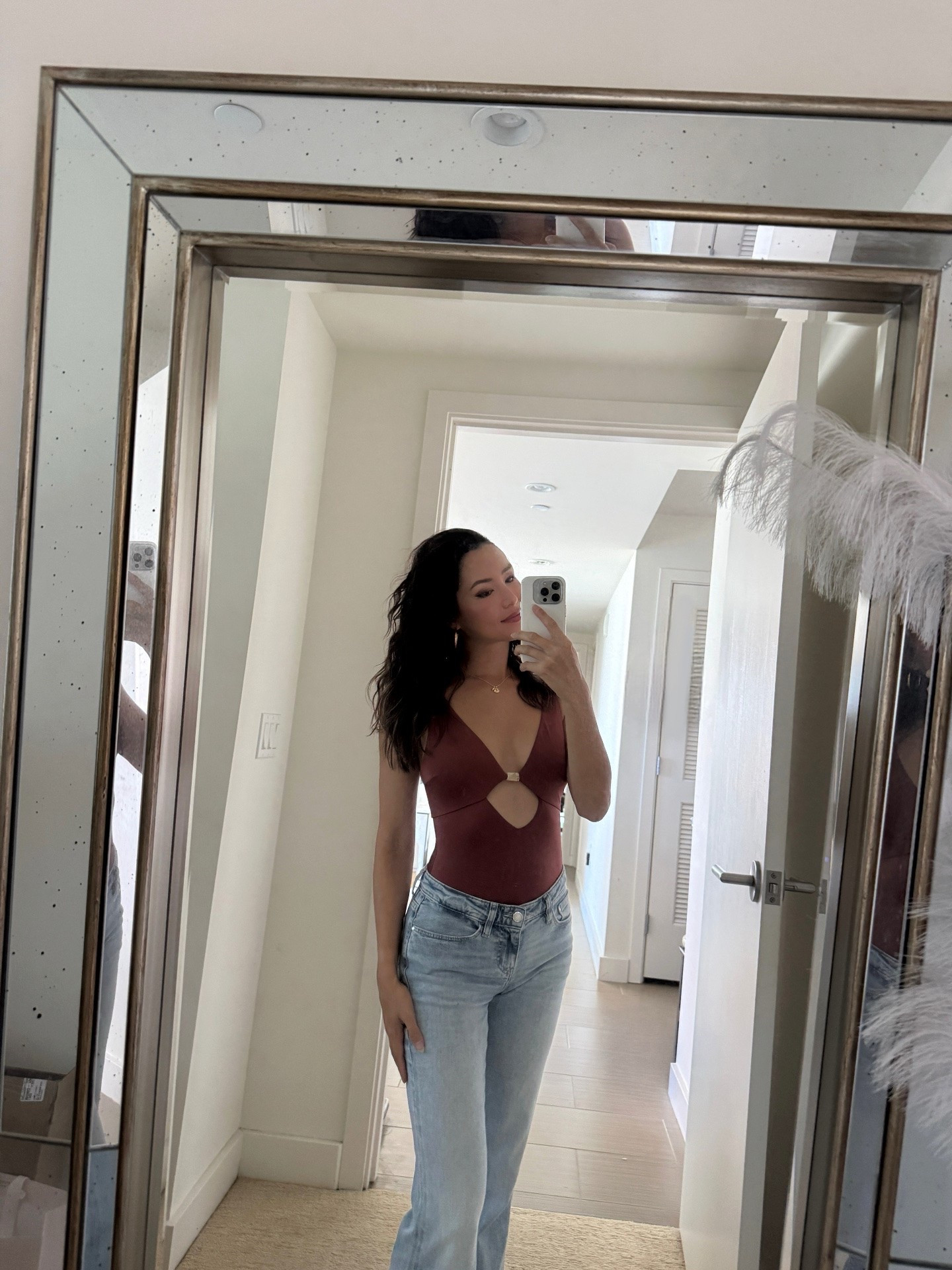 Obsessed with this high quality swimsuit, it doubles as a super chic bodysuit too! (Size XS) And these jeans are so soft they feel like pajamas! Size 25

#LTKootd #LTKdayinmylife