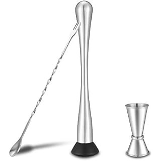 OXO SteeL Muddler with Non-Scratch Nylon Head and Soft Non-Slip Grip, Silver, 9-Inch | Amazon (US)