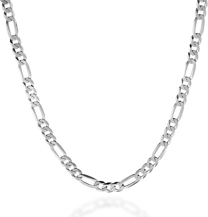 QUADRI Figaro Sterling Silver Chain for Men – 5 mm Mens & Chains for Boys , Men's Solid Real It... | Amazon (US)