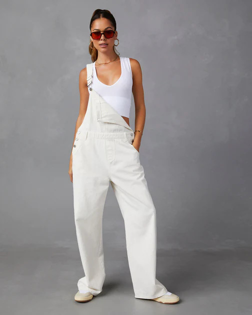 Delta Pocketed Overalls - Ecru | VICI