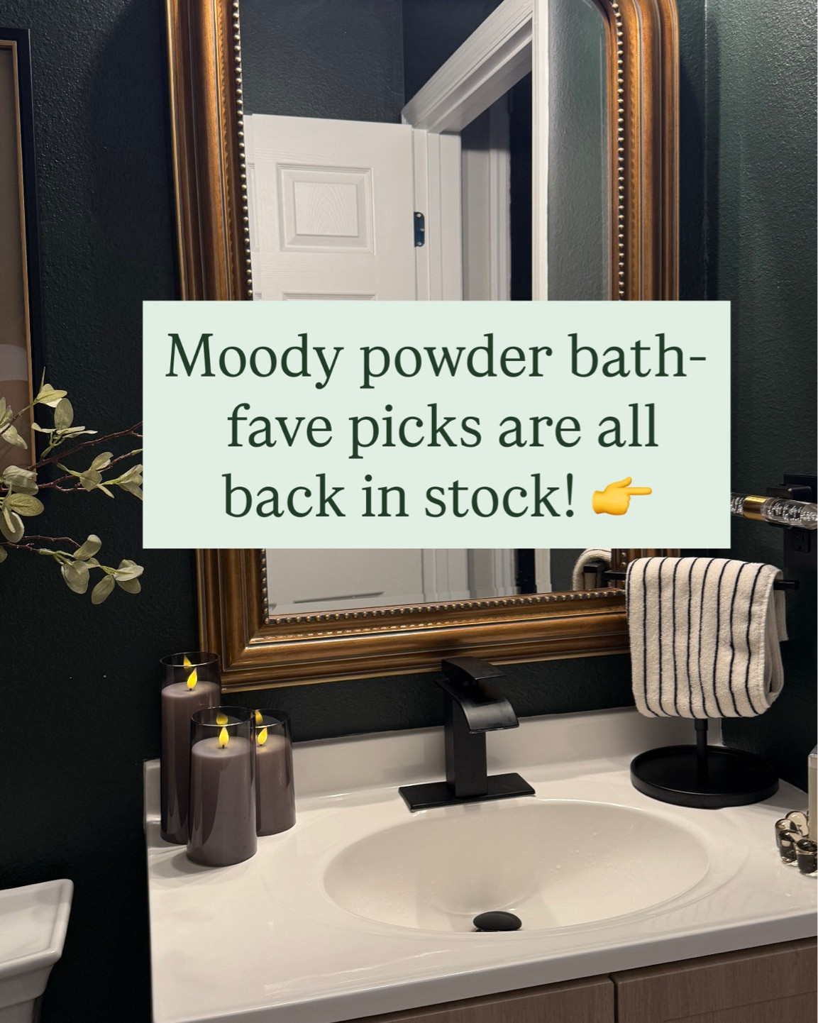 Swipe left! Moody powder bath favorites- all back in stock! 🔥 Paint Color: SW Jasper 

Moody bathroom, moody paint color, guest bathroom, powder bathroom, boujee Amazon finds, Amazon bathroom finds

#LTKHome