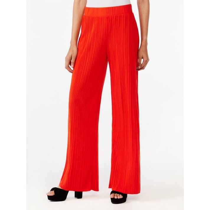 Scoop Women's Crinkle Wide Leg Pants | Walmart (US)