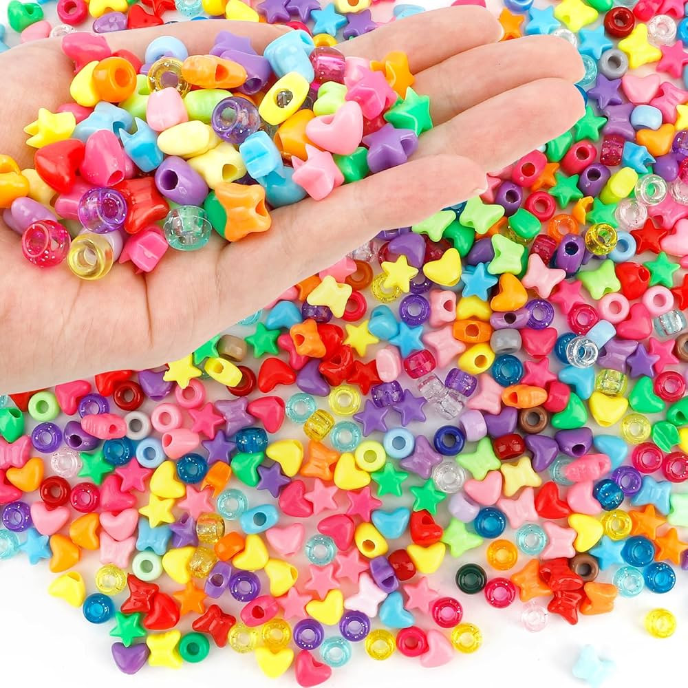 1000pcs Pony Beads,Beads for Bracelets, Bracelet Beads, Pony Beads Bulk, Beads for Crafts, Pony B... | Amazon (US)