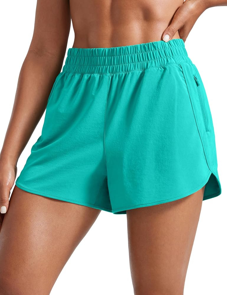 CRZ YOGA Dolphin Athletic Shorts for Women 3" - High Waisted Quick Dry for Running Workout Gym Tr... | Amazon (US)