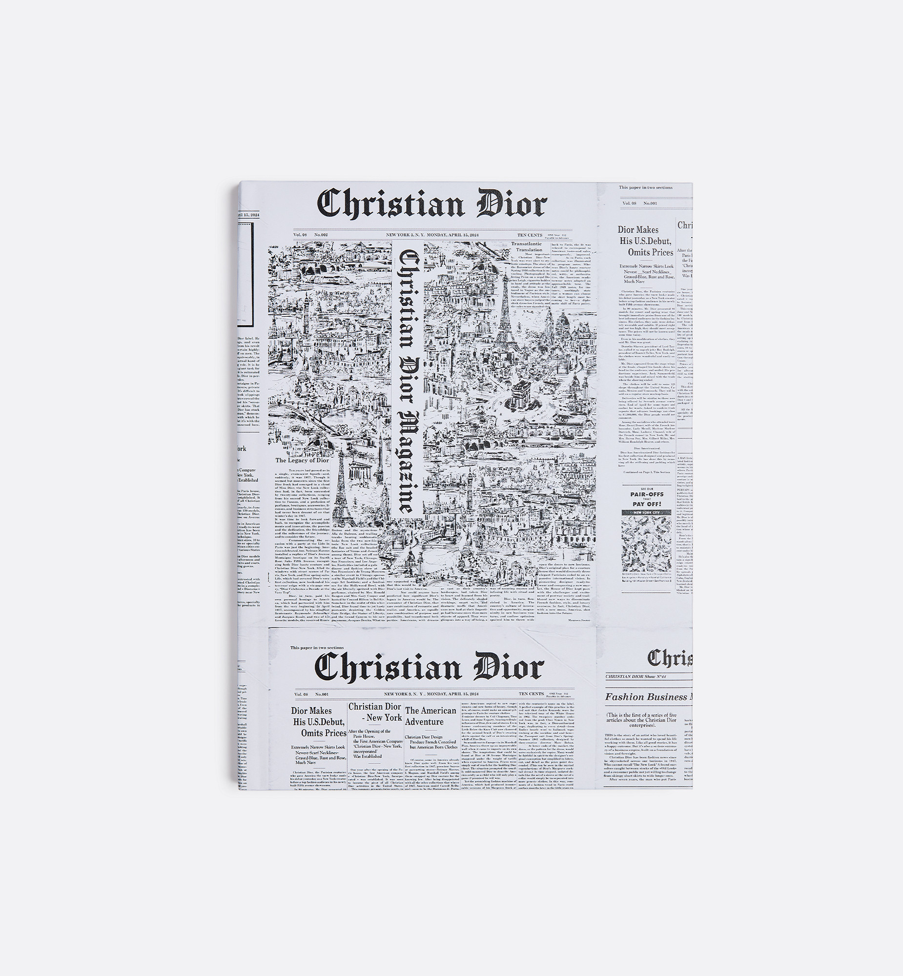 Notebook Cover with White and Black Newspaper Motif | DIOR | Christian Dior Parfums UK