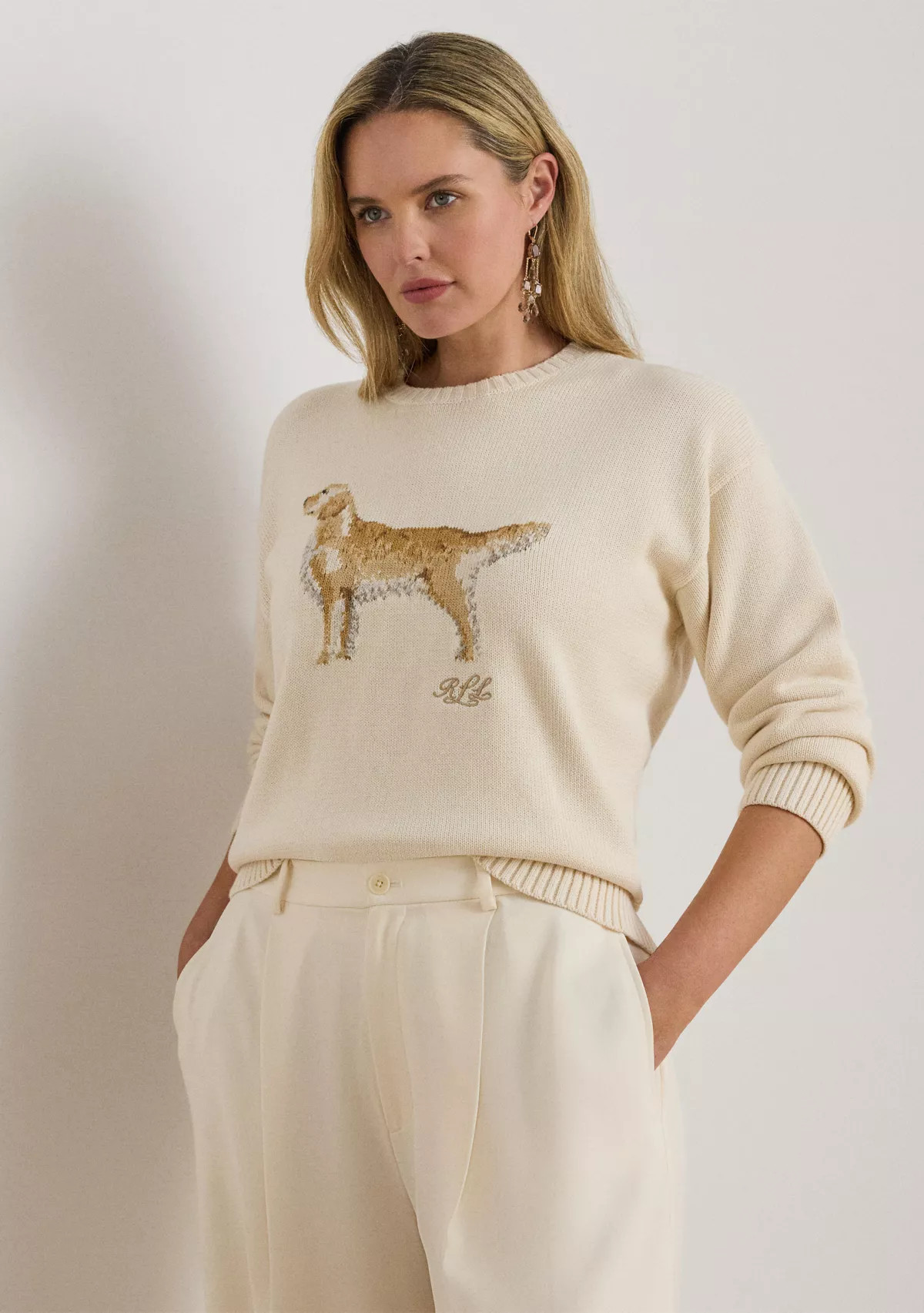 Women's Intarsia-Knit Golden Retriever Sweater | Belk