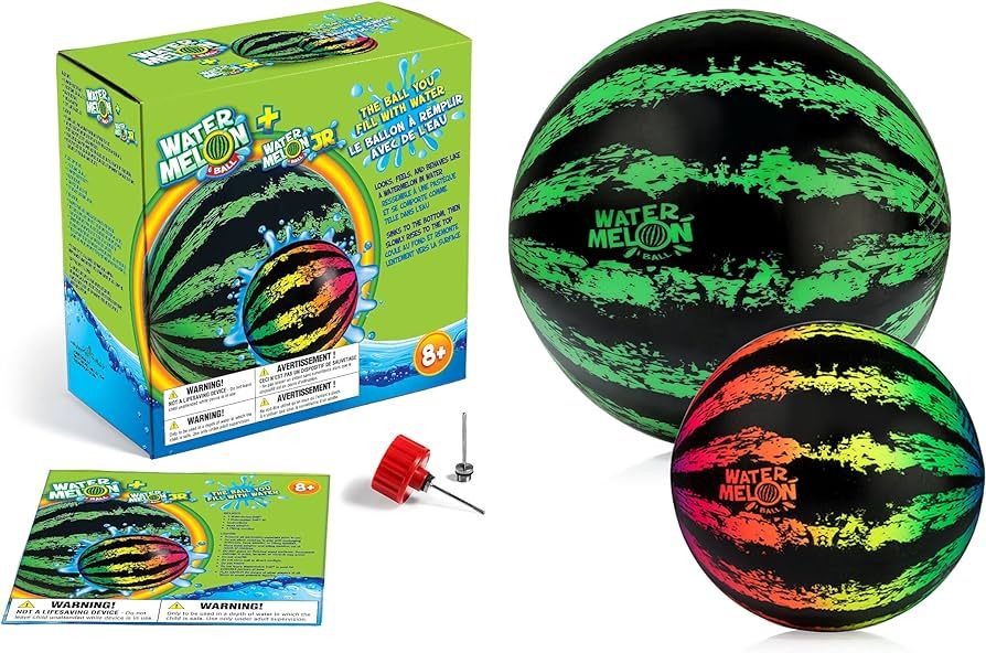 Watermelon Ball Pool Toys for Adults and Family - 2 Pack of 6 1/2" & 9" Kids, Teens, Everyone Swi... | Amazon (US)
